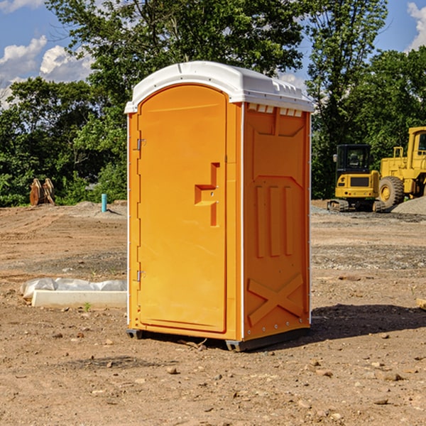 how often are the portable restrooms cleaned and serviced during a rental period in Callaway